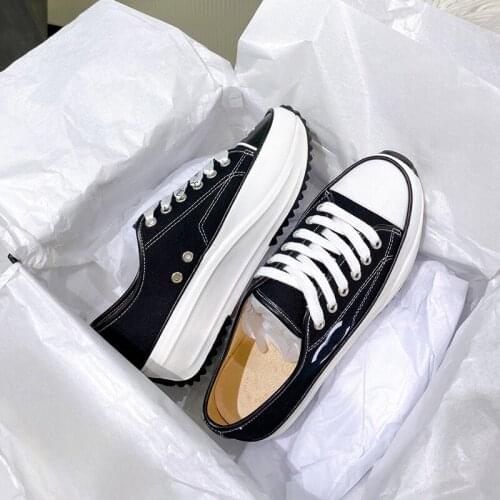 Ladies Round Toe Lace-Up Platform Casual Canvas Shoes Brand Flat Womens Shoes White Sneakers New Spring Elevator Shoes Loafers