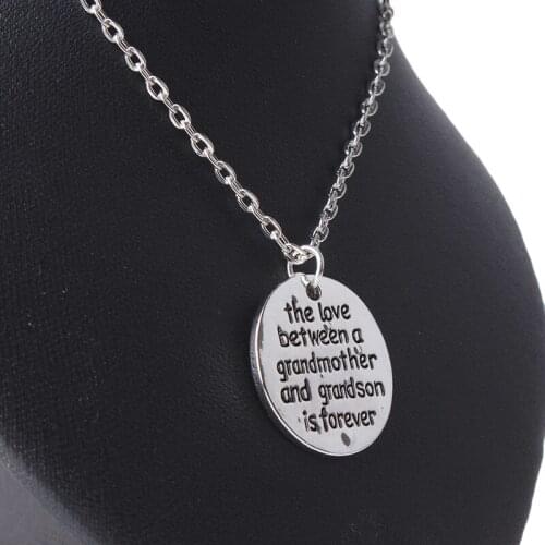 Round Pendant Necklace The Love Between Grandmother And Mother And Son Is Forever Heart Family Jewelry Grandma Gifts New