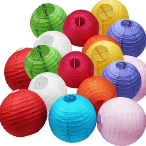 1pc 8'' 20cm Round Chinese Paper Lantern Lampion Wedding Engagement Baby Shower Birthday Party Decoration Hanging Paper Balls