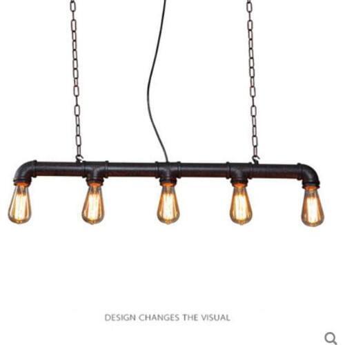 Loft American Industrial Style Pendant Light Retro Rustic Steampunk Metal Pipe Edison Bulbs For Bar Pendant Chain Iron Lamp