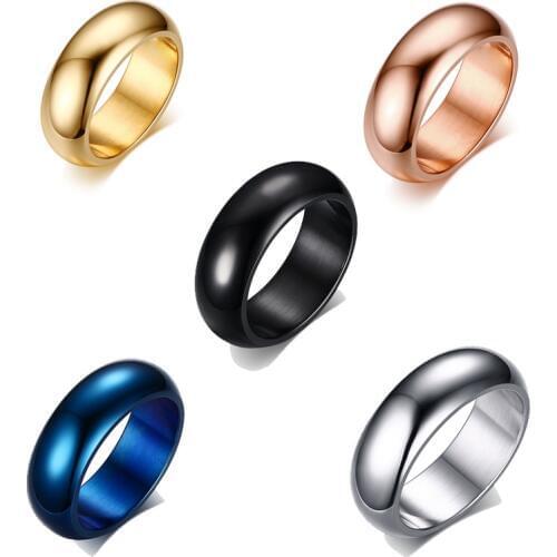 Blue Rings 316L Stainless Steel Rings Engagement Wedding Bands For Men Women Jewelry