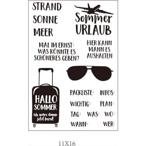 German Words Transparent Clear Stamps for DIY Scrapbooking/Card Making/Kids Christmas Fun Decoration Supplies ST0735