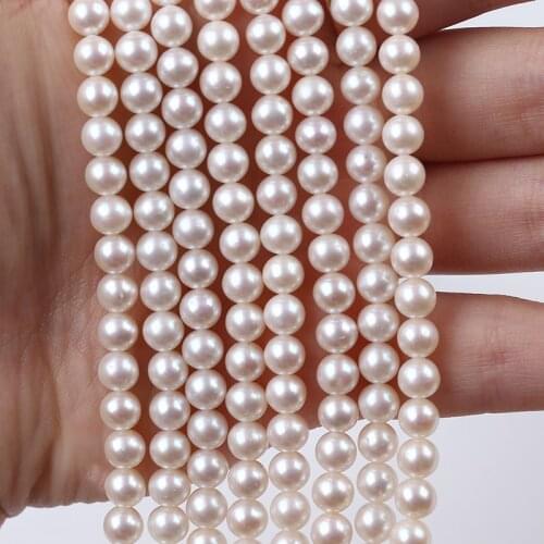 High Quality 6-7mm 100% Natural Perfect Round Shape Freshwater Pearl String For Jewelry Making