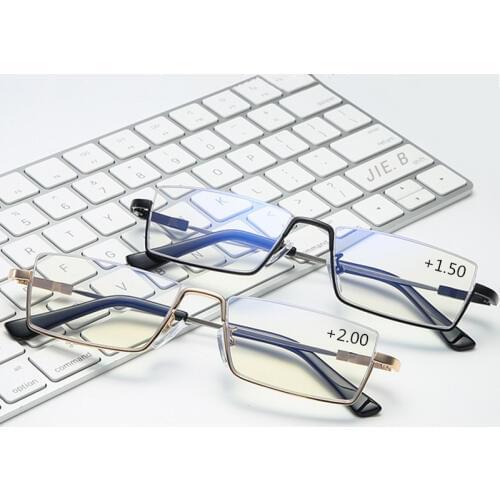 2020 New titanium alloy men and women fashion anti-blue light and anti-radiation computer ultra-light optical reading glasses