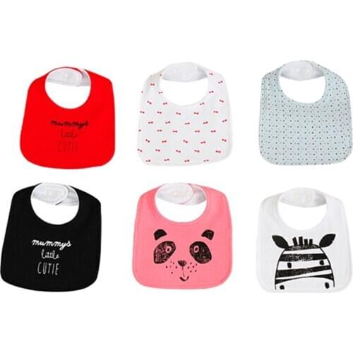 New Hot 3pcs / set Panda Zebra Baby Girl Boy Bibs Cartoon Infant Cotton Scarf Bibs Toddler Button Burp Cloths Feeding Care