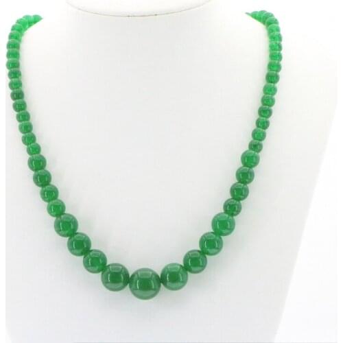 Hot New 6-14mm Green Aventurine Necklace Faceted Jewelry Fashion Shopping Girl Round Beads Necklace Wedding Christmas Gifts 18"