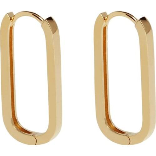 Simple Rectangle Gold Earrings Punk Metal Earclip Earrings Womens Minimalism Jewelry Wholesale Best Gift