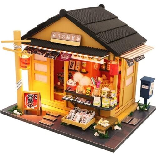 Retro Japanese DIY House Chaoyang Grocery Store Handmade Creative Wooden Assembly Model Room Gift