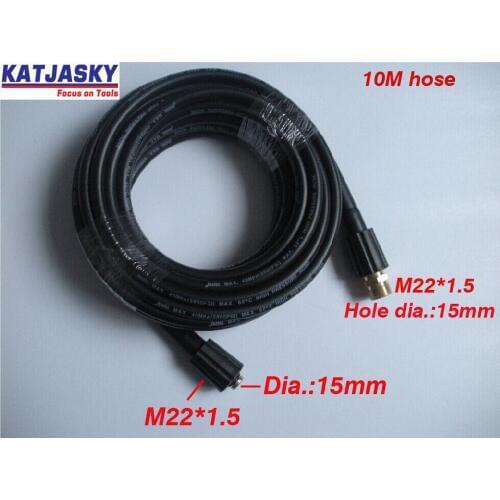 10M Car washer hose 400Bar 5800PSI,two ends are M22*1.5*15mm with free connector ,high pressure washer hose