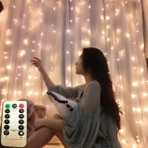 Curtain Lights Indoor Waterfall Fairy String Usb 3x2m Led Bedroom Lights Decoration for Wedding Christmas Party Holiday New Year
