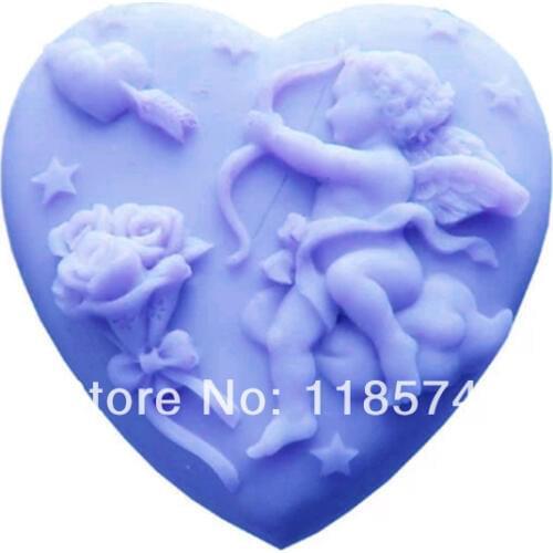 Heart Cupid Design Silicone Soap Mold Decorating 3D Silicone Molds for Soap Making