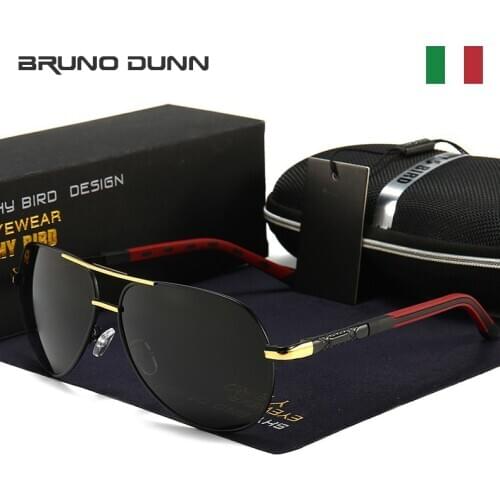 Bruno Dunn Men Vintage Aluminum Polarized Sunglasses Classic Brand Sun glasses Coating Lens Driving Oculos De Sol For Men/Women