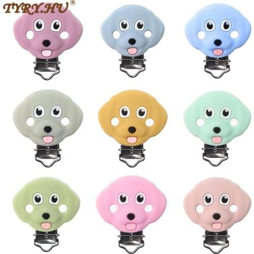 TYRY.HU Stainless Steel Dog Pacifier Clips Dummy Chain Baby Teether Accessories Clip DIY Pacifier Clip for Silicone Teething