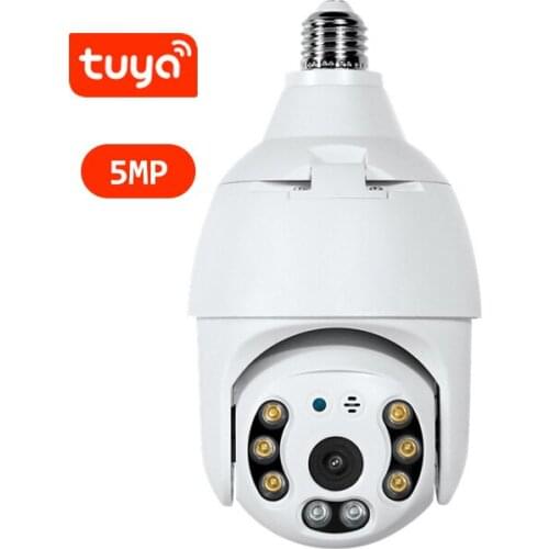 3MP Tuya Smart Life Outdoor Bulb Lamp Camera Wifi IP PTZ IR Night Vision Home Security Auto Tracking Video Surveillance