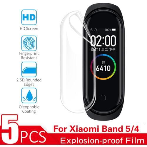 Screen Protector for Xiaomi Mi Band 5 Film HD Soft TPU Protective Film for Xiaomi Miband 5 4 Band5 band 5 band 4 Protective Film