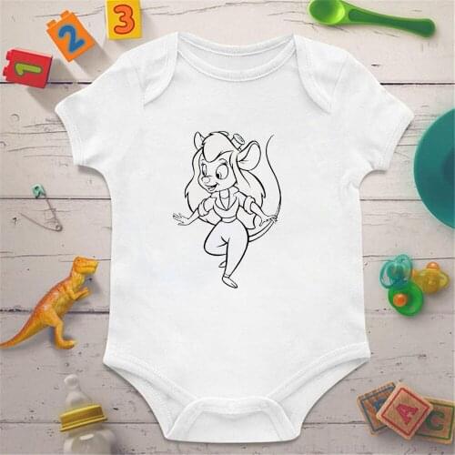 2021 1PC Baby Girl Clothes Chip Dale Girls Clothing Unisex 0-24M Baby Boy Clothes Short Sleeve Baby Bodysuits Roupas de bebe