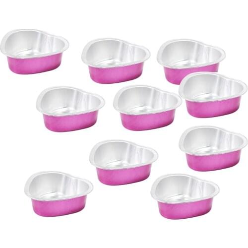 10Pcs Wax Beans Melting Bowl Film Heating Bowl Aluminum, Heart