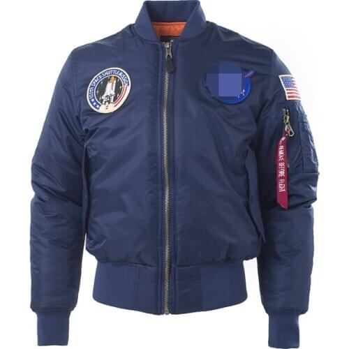 100th space shuttles mission patched winter space bomber flight jacket for men women