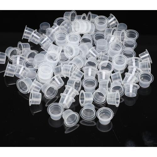 1000pc Plastic Tattoo Ink Cups Caps 8mm White Medium Classic Without Base Ink Caps Tattoo Pigment Cups tattoo free shipping