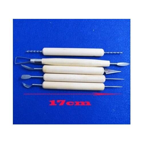 Fashion Hot 11pcs/1set Wood Handle Wax Pottery Clay Sculpture Carving Modeling Tool DIY Craft