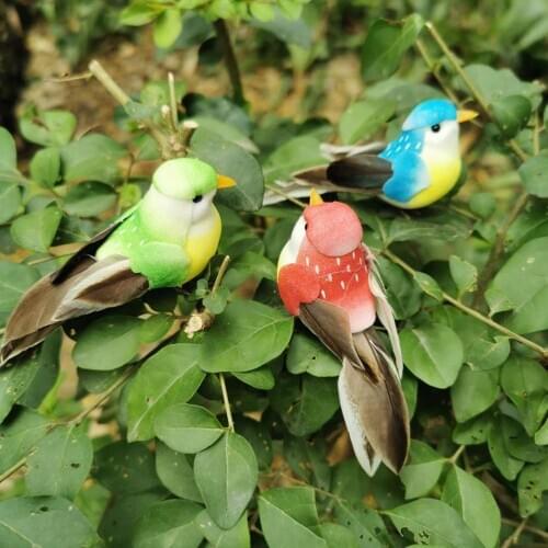 4pcs/6*3*4CM,Artificial Foam Feathers mini Bird,Craft fake Birds For wedding Birthday Party table Decorations,Garden decor favor