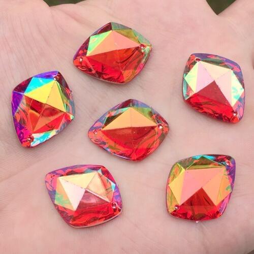 High Quality Rhinestones Acrylic Crystal Grade AAA Color AB 6PCS Sewing Garments Jewelry Shoes Bags Hats Dress