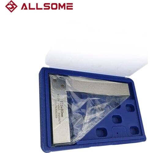 ALLSOME Machinist Square 90 Degree Right Angle Engineer Set Precision Ground Steel Hardened Angle Ruler HT2059-2064