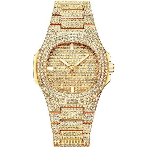 Diamond Watch For Women Luxury Brand Ladies Gold Square Watch Minimalist Analog Quartz Movt Unique Female Iced Out Watch relogio