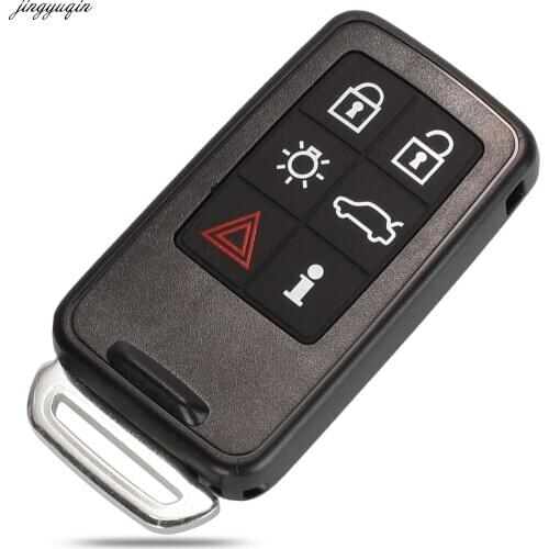 Jingyuqin Remote Car Key Case Shell For Volvo XC60 S60 S60L V40 V60 S80 XC70 6 Buttons Smart Key Cover Replacement Fob