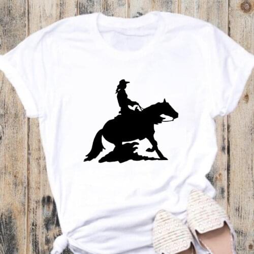 Aesthetic tshirt tee tops female 2021 Summer Women T-shirt Horse Print T Shirt Ladies Short Sleeve O-neck tshirt Leisure tshirt