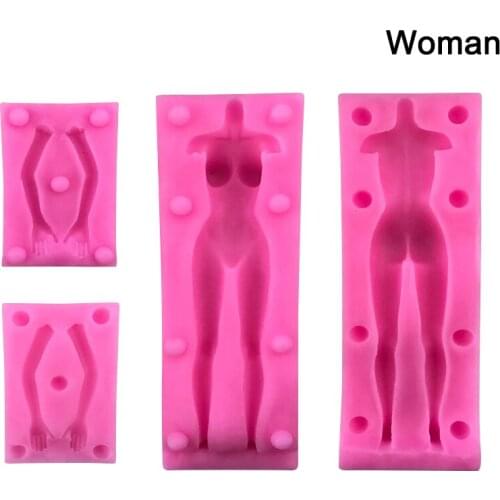 3D Fondant Tool For Manikin Handmade DIY Chocolate Baking Decorating Clay Mould Supplies Doll Body Shaped Silicone Mold