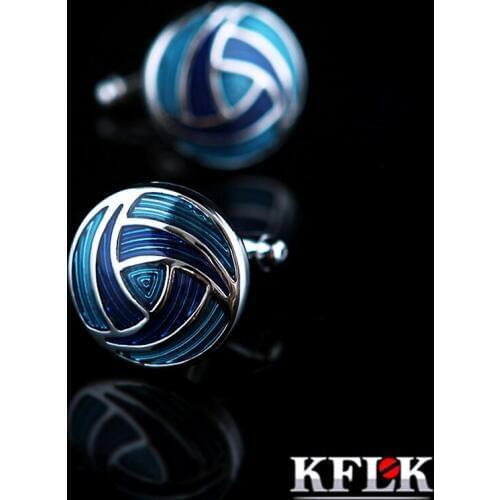 KFLK jewelry 2020 shirt cufflinks for mens hot Brand cuff button de manchette Blue cuff links High Quality abotoaduras Jewelry