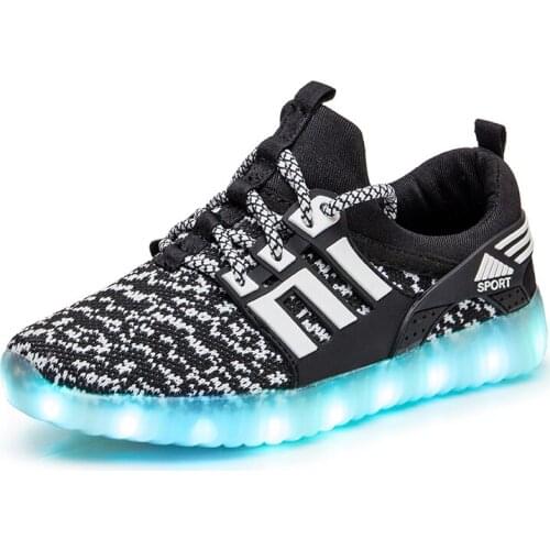 NEBAISEN Kids USB Luminous Sneakers Glowing Children Lights Up Shoes With Led Slippers Girls Illuminated Krasovki Footwear Boys