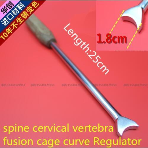 Medical orthopedic instrument spine cervical vertebra PEEK fusion cage curve Regulator neck Semicircle angle Adjustment tool AO
