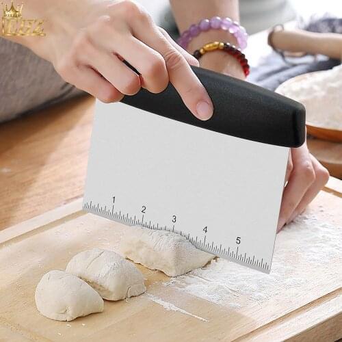 Stainless Steel Metal Scraper Chopper Dough Cutter for Bread and Pizza Dough Multipurpose Kitchen Utensil for Flat Top Griddle