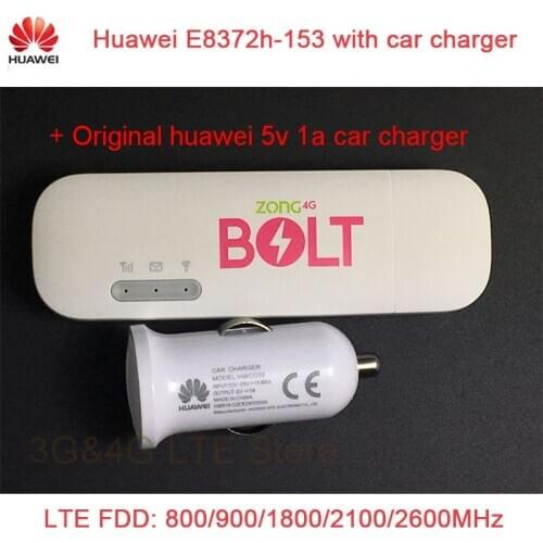 Modem USB Huawei E8372h-153 with car charger 4G LTE + Wifi Dongle Unlocked GSM