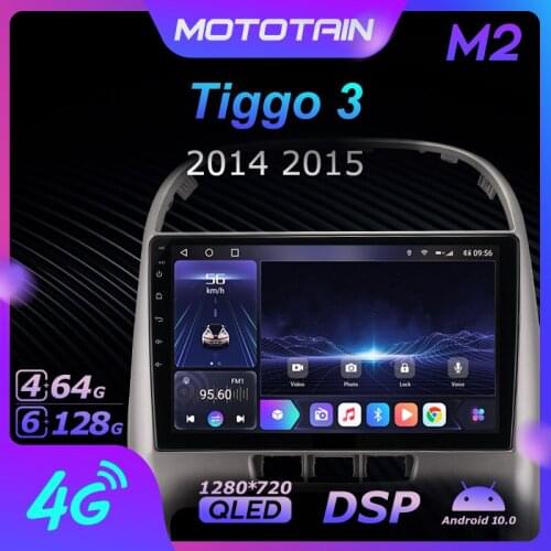 Mototain Android 10.0 6G+128G Car Radio Stereo for Chery Tiggo 3 2014 2015 Auto Audio GPS 4G LTE System head unit 1280*720