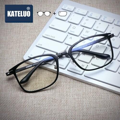 KATELUO TR-90 Photochromic Prescription Glasses Mens Optical Eyeglasses Glasses Frame Myopia Eyeglasses Glasses Frame 9928