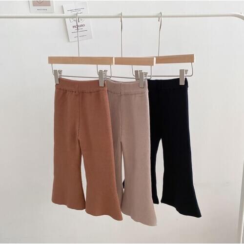 2020 New Girls knitted Flare Pants Autumn cotton Fashion Girls Pants 1-6 t QW993