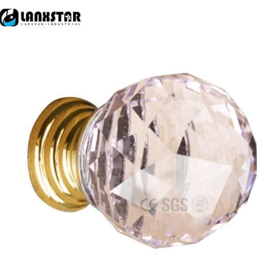 New 25mm Express Free Crystal Drawer Handle in Brass Fashion Quality Door Knobs
