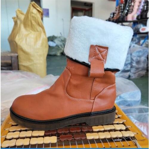 2020 autumn winter new plus velvet warm flat-bottomed boots womens plus size boots two wear snow boots winter shoes women