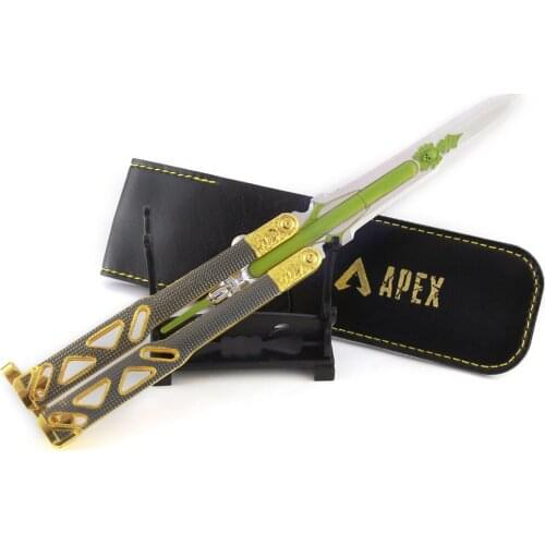 New Octane Heirloom Knife Apex Legends Game Cosplay Butterfly Balisong Weapon Luminous Model Metal Props Collection Gift
