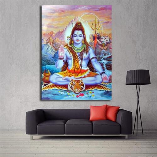 Hindu God Shiva HD Wallpapers Wall Art Canvas Poster And Print Canvas Painting Decorative Picture For Living Room Home Decor
