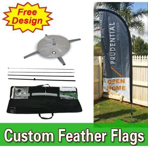 Single sided Feather Flag Banners with Cross Base, Custom Printing Cheap Flags FREE Shipping FREE Design blade flags