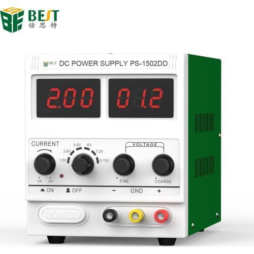 Digital display adjustable DC stabilized power supply meter Best 1502DD with current limit adjustment test