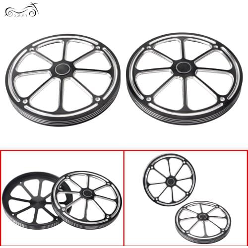 2Pcs Front Burst Speaker Grill Cover Fit For Harley Electra Street Tri Glide FLHX FLH/T 2014 15 16 17 18 19 20 Models FLHTCU