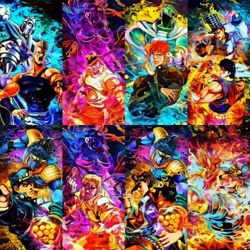 Full Square Drill Anime JoJos Bizarre Adventure JOJO Poster 5D Diamond Painting Diamond Embroidery Mosaic Home Decoration