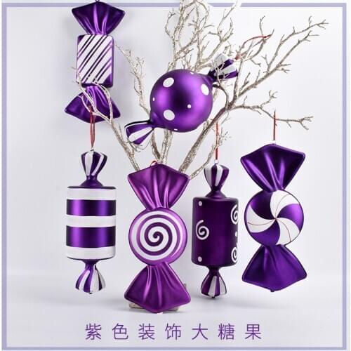 Holiday decorations purple 40CM painted candy pendants wedding photography shopping mall scene layout candy pendants