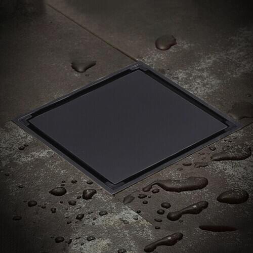 5 inch Floor Drain Euro Style Black Finish Brass Flower Art Carved Floor Drains Square Floor Drain Strainer 15*15cm Drains