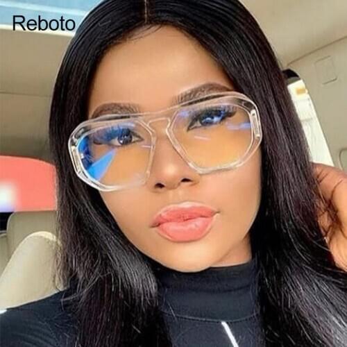 Transparent Glasses Women Oversized Pilot Black Ltaly Brand Designer Man Sunglasses Clear Female Eyewear Sun Glasses Big